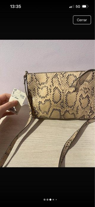 Bolso estampado serpiente beige y marrón