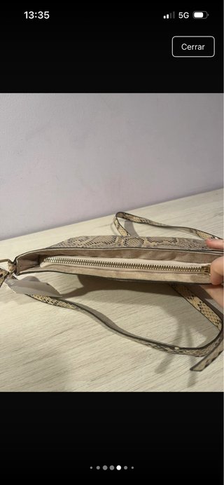 Bolso estampado serpiente beige y marrón