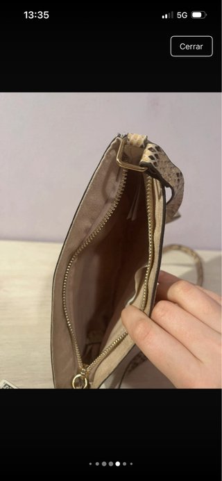 Bolso estampado serpiente beige y marrón