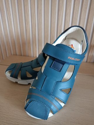 Sandalias Pablosky niño azul y naranja