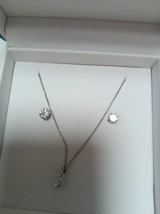 Conjunto Lotus Pendientes y Gargantilla Plata