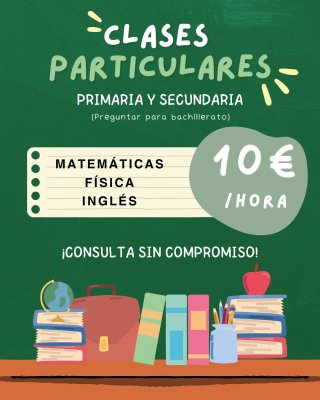 Clases particulares matemáticas, física e inglés