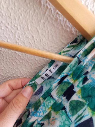 Blusa señora talla XL verde estampado