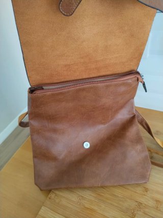 Mochila cuero sintético marrón