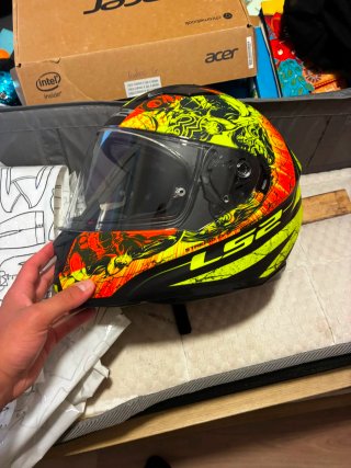 Casco Moto LS2 Amarillo/Rojo