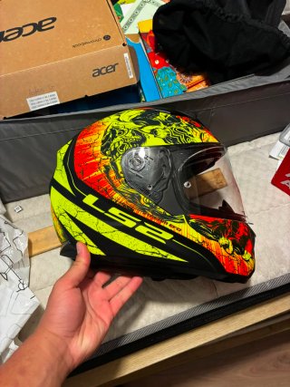 Casco Moto LS2 Amarillo/Rojo
