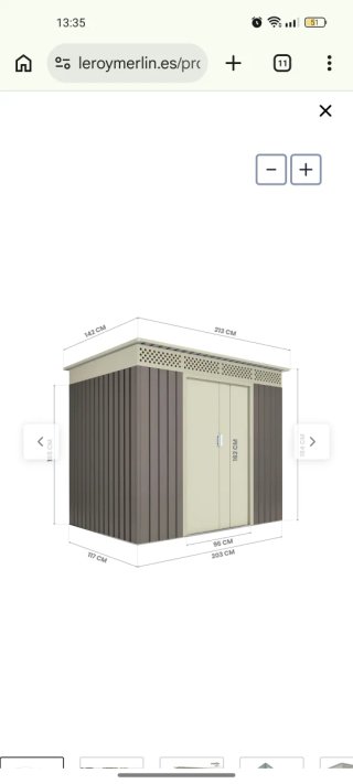 Caseta de jardín metálica beige y gris