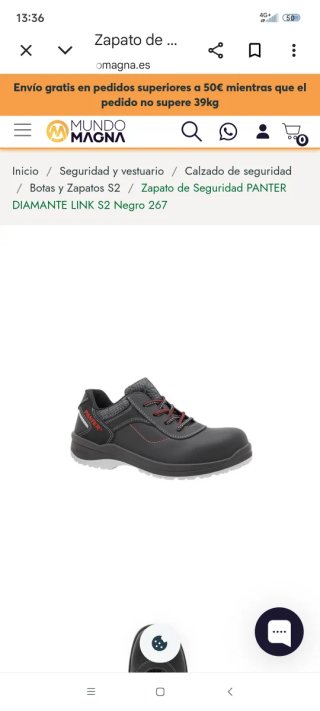 Zapatos de seguridad Panter negros