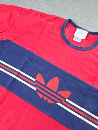 T-shirt Adidas Trefoil Vintage Y2K Rossa Blu XL