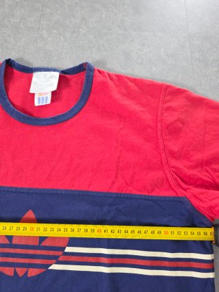 T-shirt Adidas Trefoil Vintage Y2K Rossa Blu XL