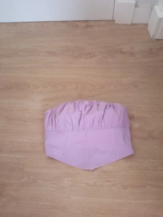 Top corsé color lila Bershka