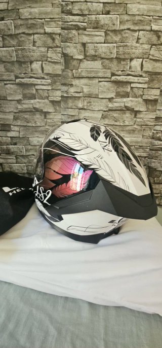 Casco Moto LS2 Diseño Plumas Nuevo
