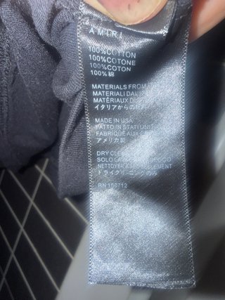 Camiseta Amiri Negra Talla L sin estrenar Etiqueta
