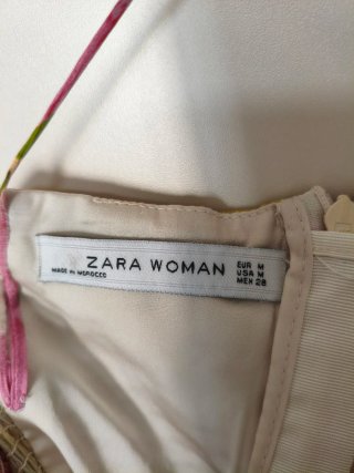 Vestido Zara gasa floral tirantes