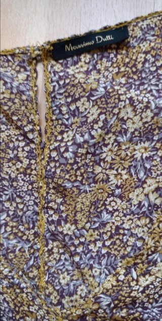 Vestido Massimo Dutti floral sin mangas T. S/M