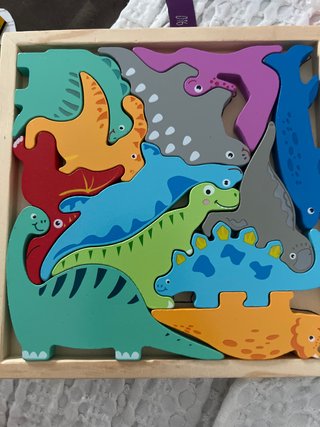 Puzzle Montessori Dinosaurios Madera
