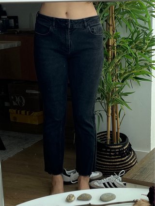 Massimo Dutti Jeans Negros Tiro Bajo Chinos