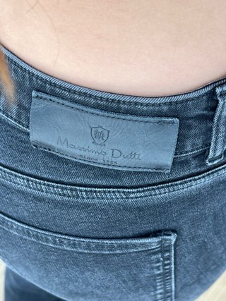 Massimo Dutti Jeans Negros Tiro Bajo Chinos
