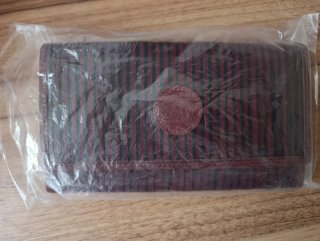Cartera Bellini rayas negras y roja oscura