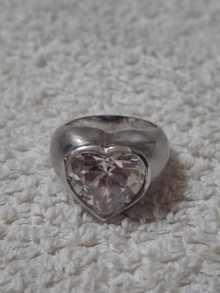 Anello Argento 925 Cuore Zirconi Misura Mignolo