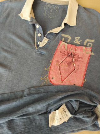 Polo Replay Original Azul Vintage Talla XL