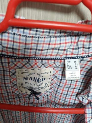 Camisa abierta Mango a cuadros