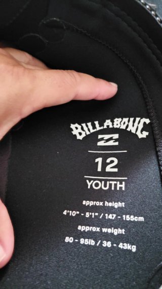 Neopreno de marca Billabong Surf Junior. 5/4mm