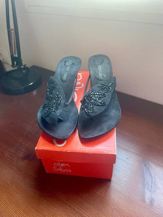 Sandalias Alex Silva Ante Negro Talla 38