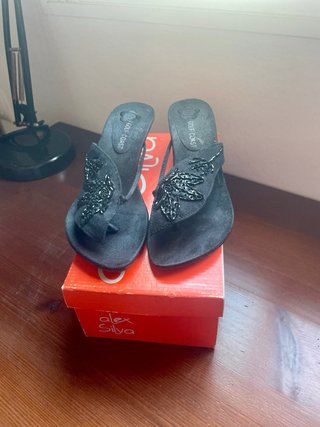 Sandalias Alex Silva Ante Negro Talla 38
