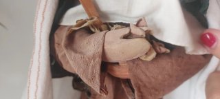 Figura monja Carmelita madera y barro