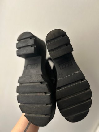 Sandalias negras plataforma piel ante