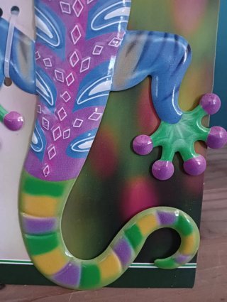 Gecko Decorativo Metal Pared 17x29cm