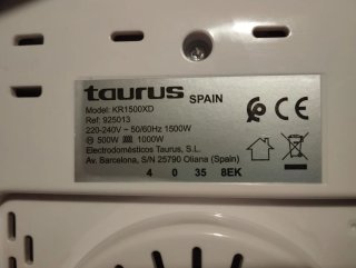 Robot cocina Taurus KR1500XD Sin usar, casi nuevo