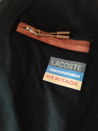 Polo Lacoste Negro con 3 Botones Talla L