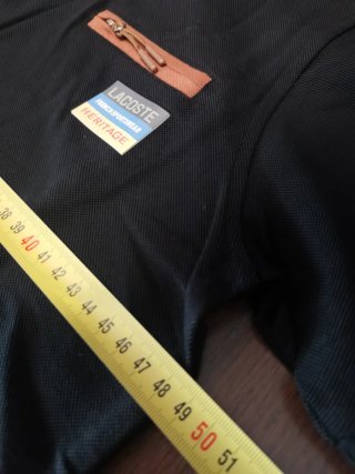 Polo Lacoste Negro con 3 Botones Talla L