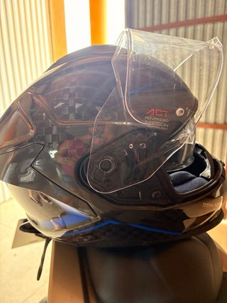 Casco de Moto Titan Nero Negro/Azul