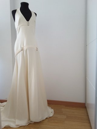 Vestido de Novia Beige/Blanco