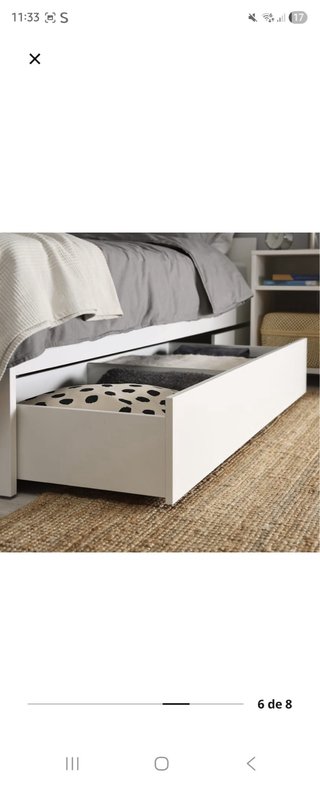 Cama blanca con 5 cajones del Ikea