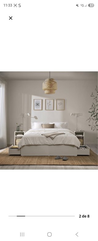 Cama blanca con 5 cajones del Ikea