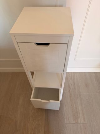 Armario baño blanco madera multifuncional