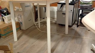 Tavolo da ufficio rotondo Ikea modello Mittzon