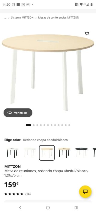Tavolo da ufficio rotondo Ikea modello Mittzon
