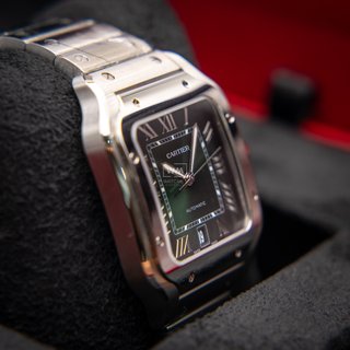 Reloj Cartier Santos Acero Esfera Verde Nuevo