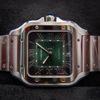 Reloj Cartier Santos Acero Esfera Verde Nuevo
