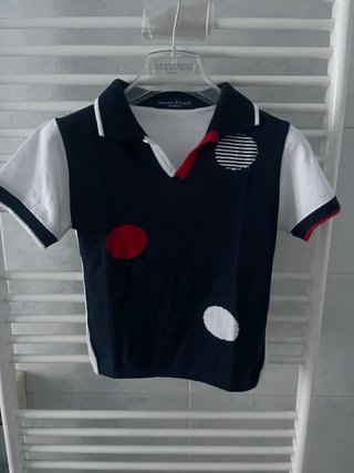 Maglietta polo con pois e righe scatola 54