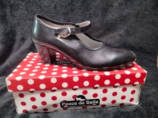 Zapatos Flamenca Tacón Negro Talla 38