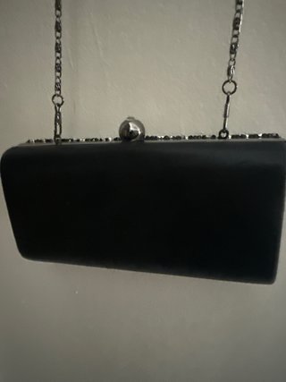 Bolso de fiesta plateado y negro