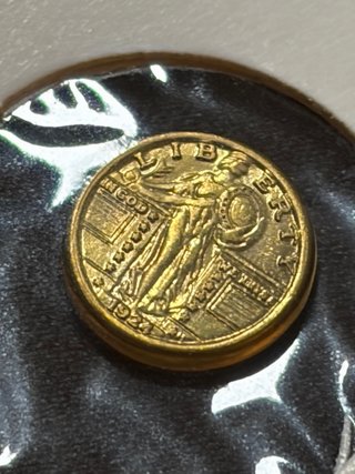 Moneda Dólar $ USA Chapada baño Oro 24kilates 1924