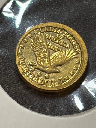 Moneda Dólar $ USA Chapada baño Oro 24kilates 1924
