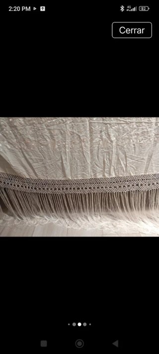 Mantón Manila Beige y Blanco